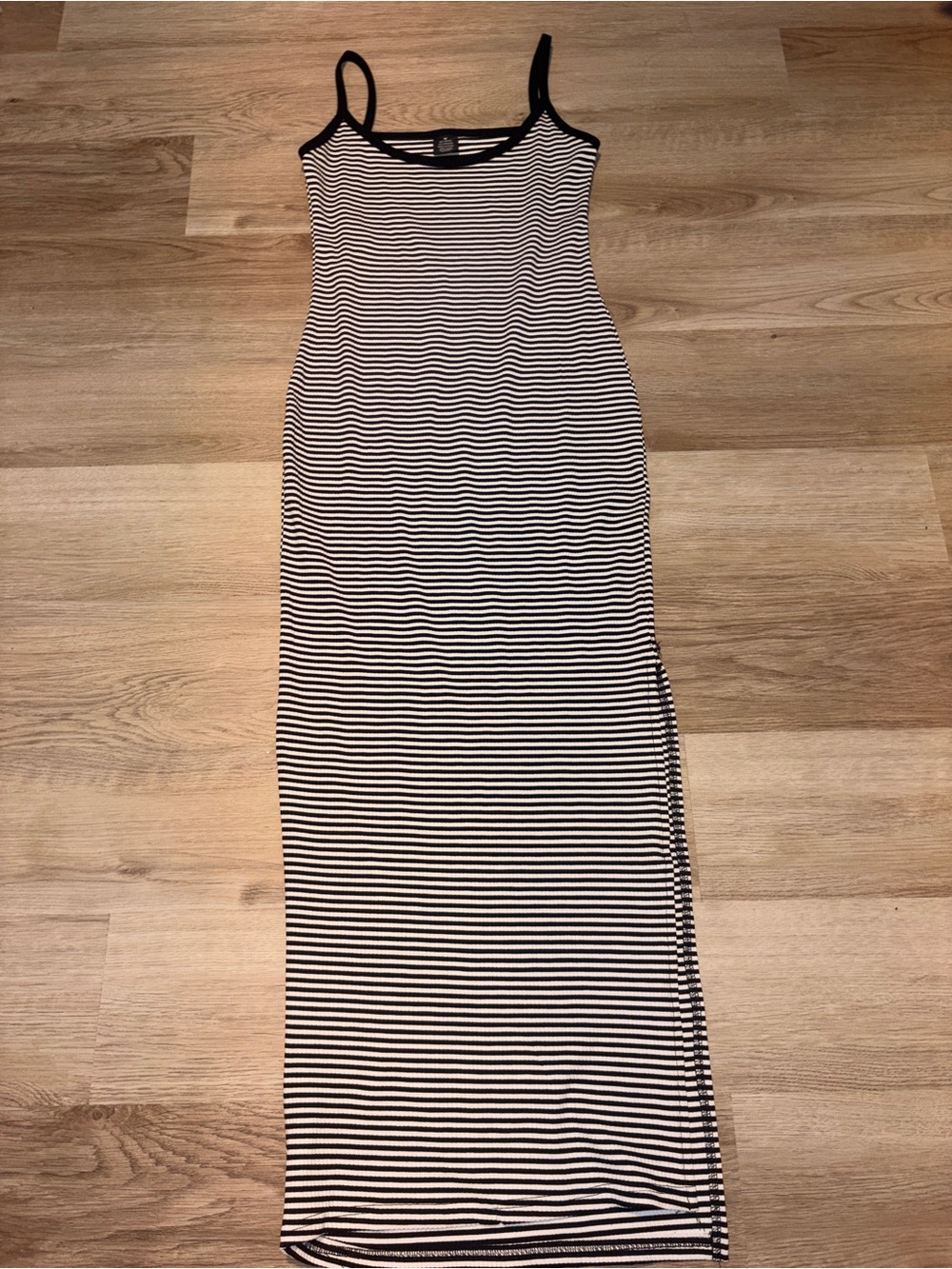 Striped Black and White Maxi Tank Dress